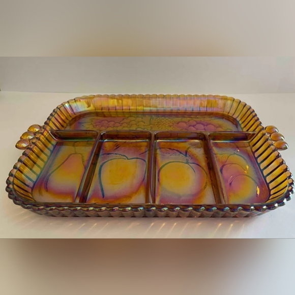 Vintage Indiana Marigold Carnival Glass Plate - Picture 2 of 5